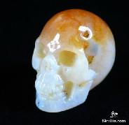 Gem Geode, 1.2" Purple Carneol Carved Crystal Skull, Realistic