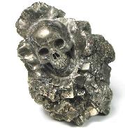 Unusual Hue Unusual Hue 3.1" Pure Pyrite Carved Crystal Skull, Original