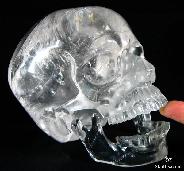Huge 5.3" Quartz Rock Carved Crystal Skull, Detachable Skull