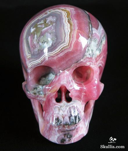 Rhodochrosite Crystal Skull