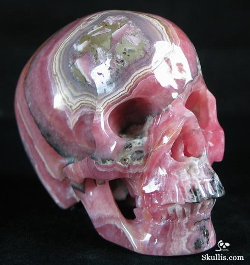 Rhodochrosite Crystal Skull