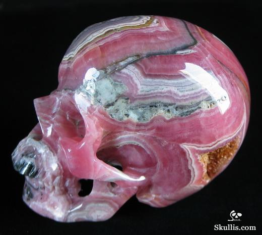 Rhodochrosite Crystal Skull