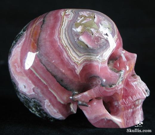 Rhodochrosite Crystal Skull