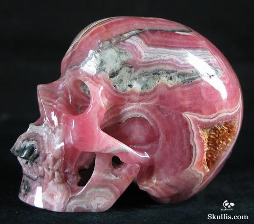 Rhodochrosite Crystal Skull