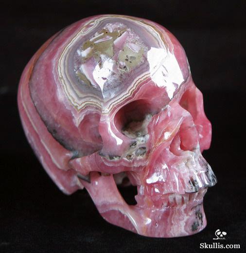 Rhodochrosite Crystal Skull