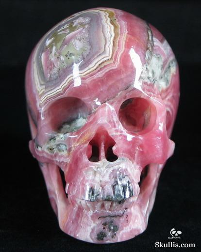 Rhodochrosite Crystal Skull