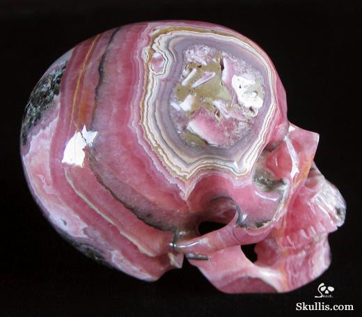 Rhodochrosite Crystal Skull