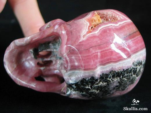 Rhodochrosite Crystal Skull