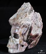 New 4.3" Lepidolite Cluster Carved Crystal Skull, Realistic