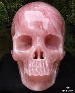 Stunning 15.2" Pink Rose Quartz Rock Crystal Carved Crystal Skull, SUPER Realistic