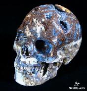Geode 2.4" Tree Leaves Agate Carved Crystal Skull, Realistic