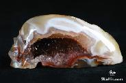 Rare, Stuning Geode 1.9" Botswana Agate/persian Gulf Agate Carved Crystal Skull