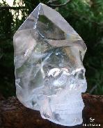 Stunning 5.1" Quartz Rock Crystal Carved Crystal Skull, Wand/Point