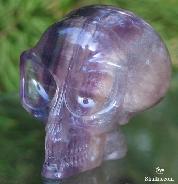 Clear, Rainbows 2.5" Fluorite Carved Crystal Alien Skull
