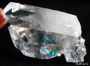 Stunning Rainbows 5.6" Quartz Rock Carved Crystal Skull, Wand/Points