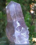 4.6" Amethyst Carved Crystal Skull Wand/Point