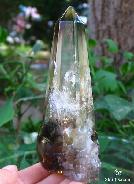 Rainbows Clear 5.1" Citrine Carved Crystal Skull, Wand/point
