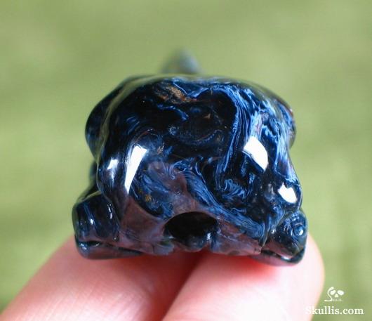 Blue, Gold & Red Pietersite Crystal Raven Skull