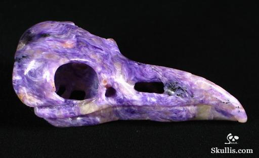 Russian Charoite Crystal Raven Skull