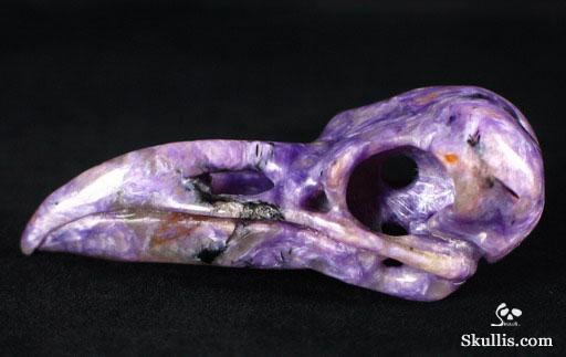 Russian Charoite Crystal Raven Skull