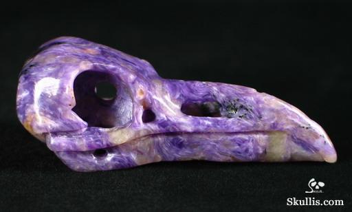 Russian Charoite Crystal Raven Skull