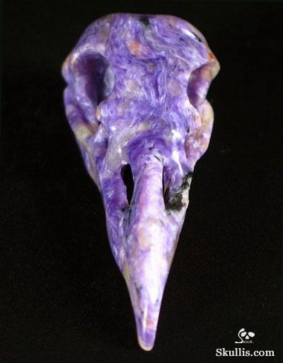 Russian Charoite Crystal Raven Skull