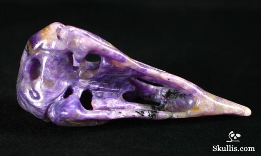 Russian Charoite Crystal Raven Skull