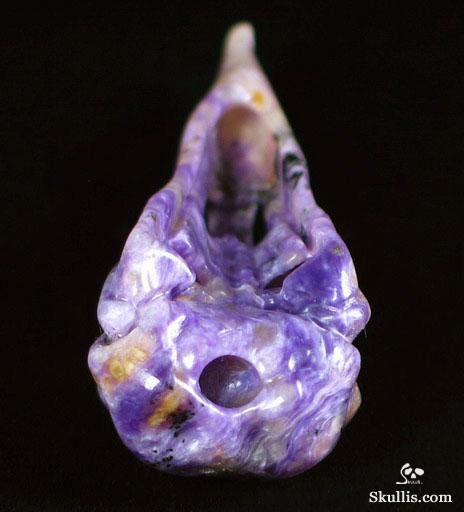 Russian Charoite Crystal Raven Skull