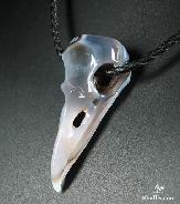 Pattern 2.4" Agate Carved Crystal Raven/Crow Skull