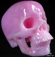 Amazing LIFESIZED/Life sized 7.6" Pink Aragonite Carved Crystal Skull, Super Realistic
