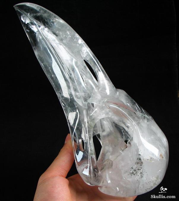 Quartz Rock Crystal Raven/Crow Skull