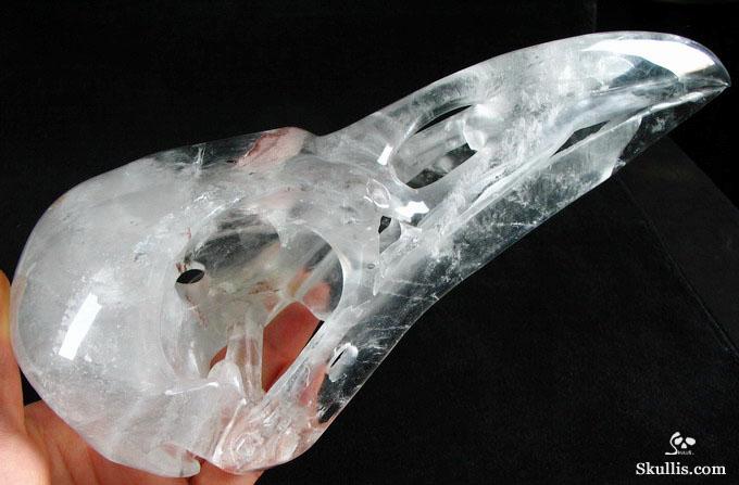Quartz Rock Crystal Raven/Crow Skull