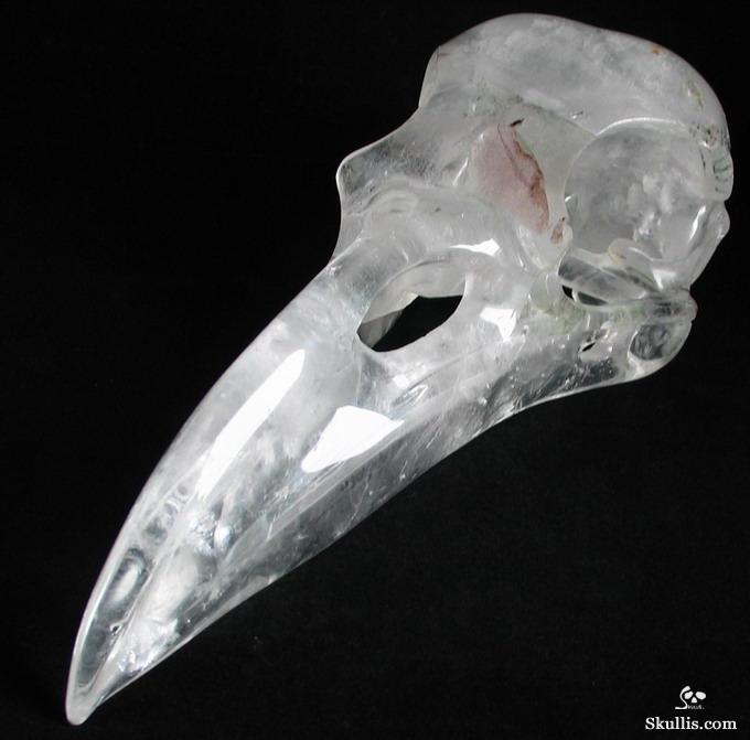 Quartz Rock Crystal Raven/Crow Skull