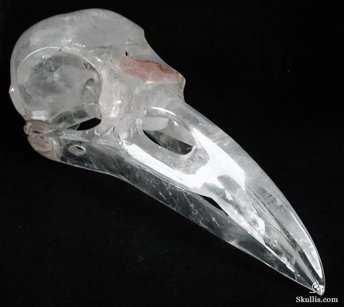 Quartz Rock Crystal Raven/Crow Skull