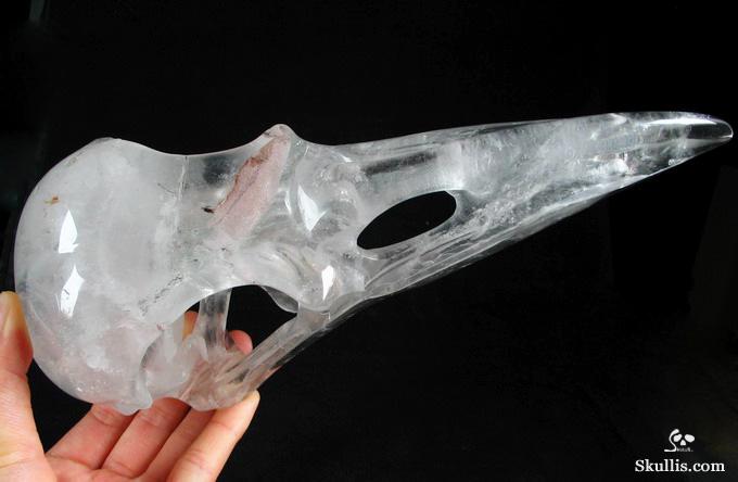Quartz Rock Crystal Raven/Crow Skull