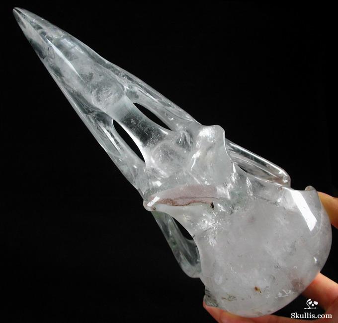 Quartz Rock Crystal Raven/Crow Skull
