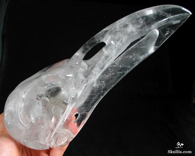 Quartz Rock Crystal Raven/Crow Skull