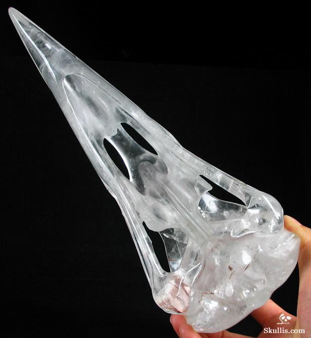 Quartz Rock Crystal Raven/Crow Skull