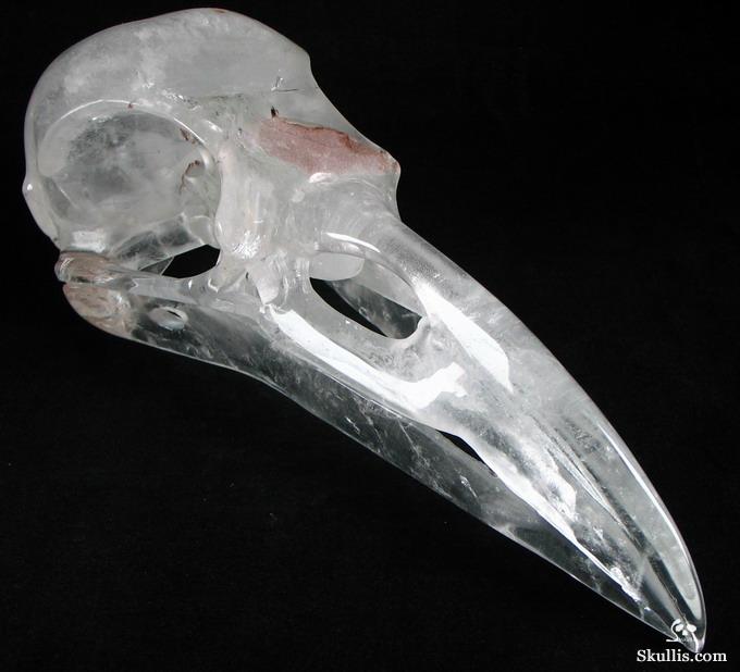 Quartz Rock Crystal Raven/Crow Skull