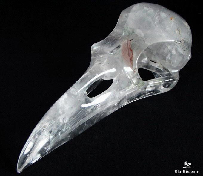 Quartz Rock Crystal Raven/Crow Skull