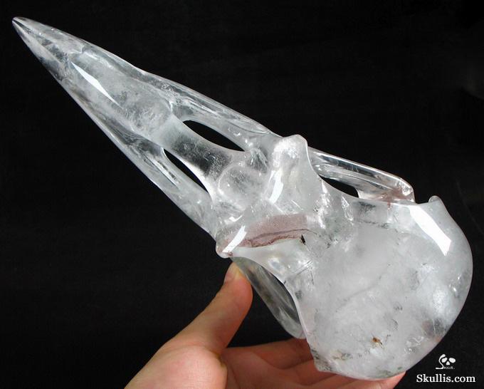 Quartz Rock Crystal Raven/Crow Skull