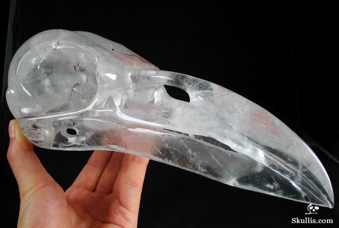 Quartz Rock Crystal Raven/Crow Skull