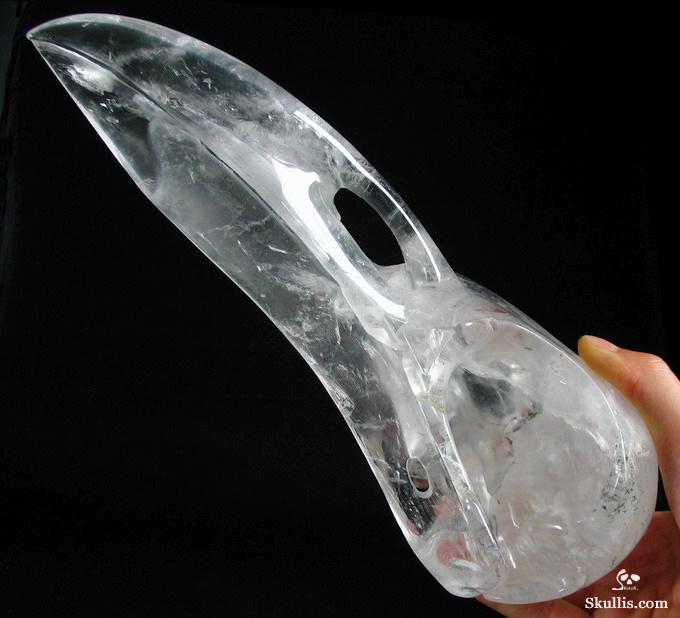 Quartz Rock Crystal Raven/Crow Skull