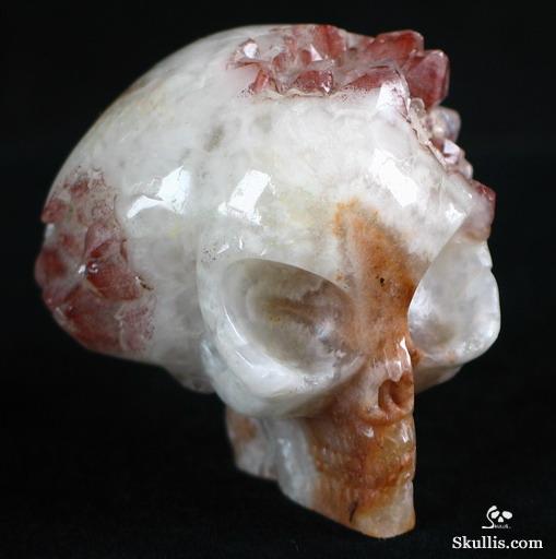 Quartz Rock Crystal with reds Druse Crystal Alien Skull