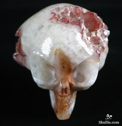 Quartz Rock Crystal with reds Druse Crystal Alien Skull