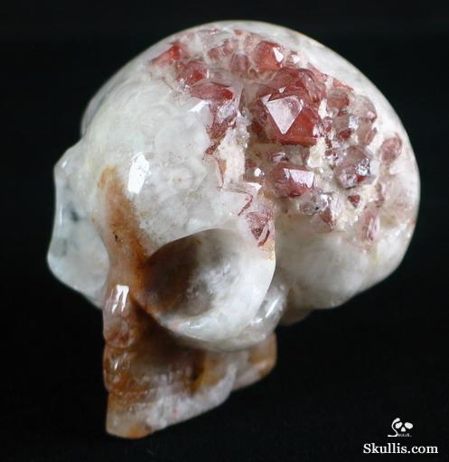 Quartz Rock Crystal with reds Druse Crystal Alien Skull