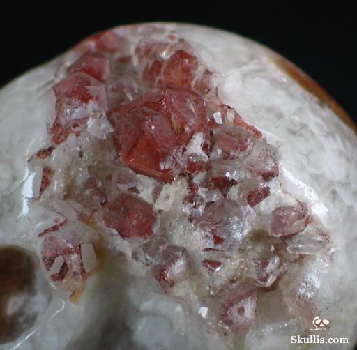 Quartz Rock Crystal with reds Druse Crystal Alien Skull