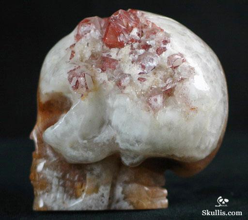 Quartz Rock Crystal with reds Druse Crystal Alien Skull