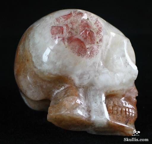 Quartz Rock Crystal with reds Druse Crystal Alien Skull