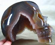 AMAZING HOLLOW PATTERN 5.0" Agate Carved Crystal Skull, Original